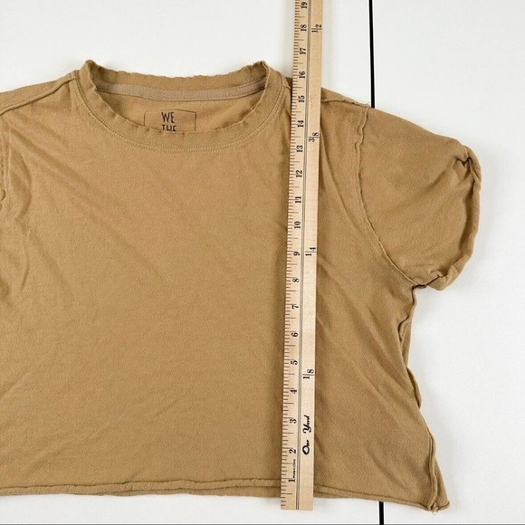 We The Free People Brow Brown The Perfect Cropped Raw Hem Tee Womens Sz XS - Picture 4 of 10